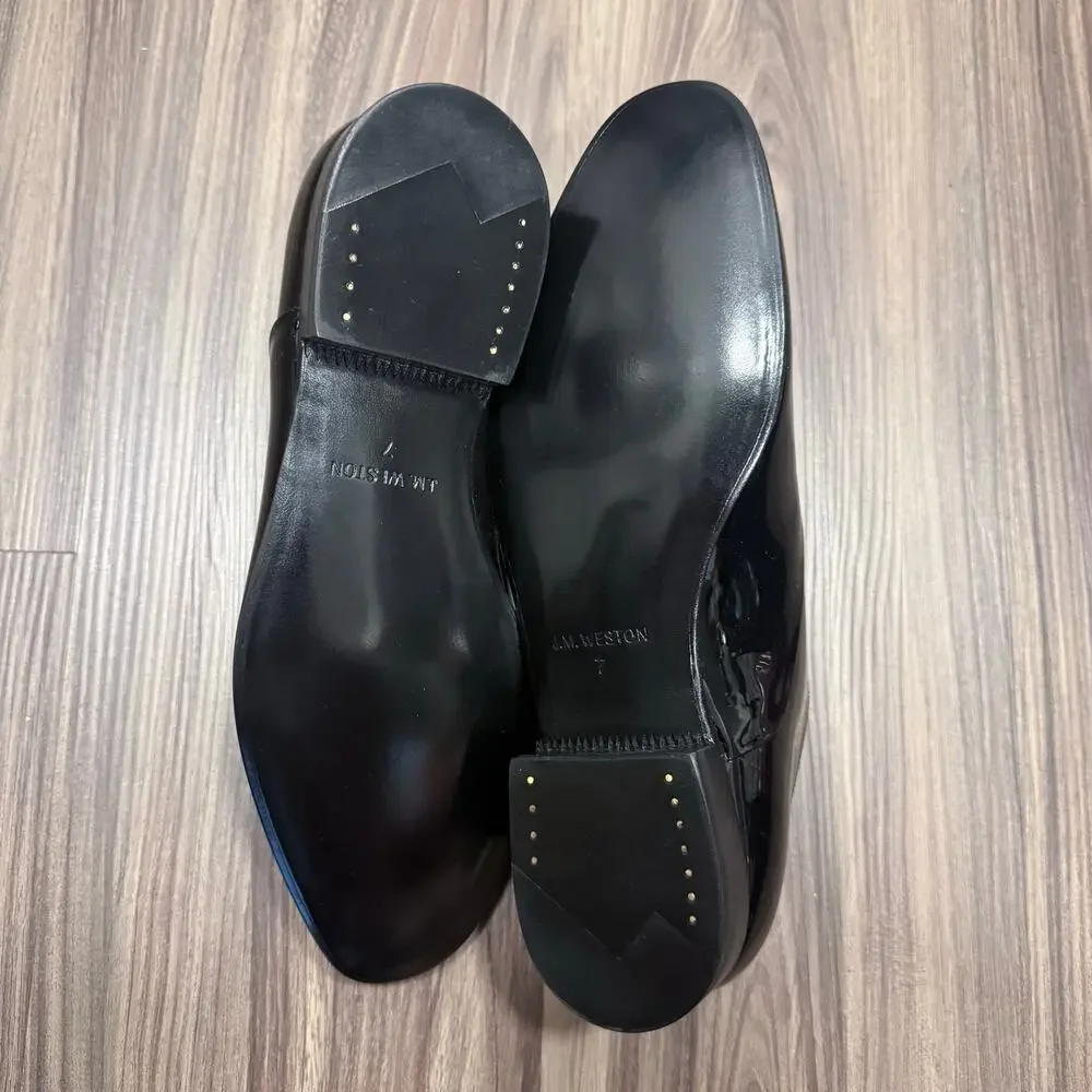 J.M. Weston Black Patent Leather Oxford Shoes w/ Box UK 7